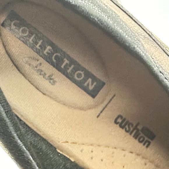 Clarks Collection Women 10 Black Leather Everlay Coda Slipon Casual Loafer Strap - Picture 7 of 8